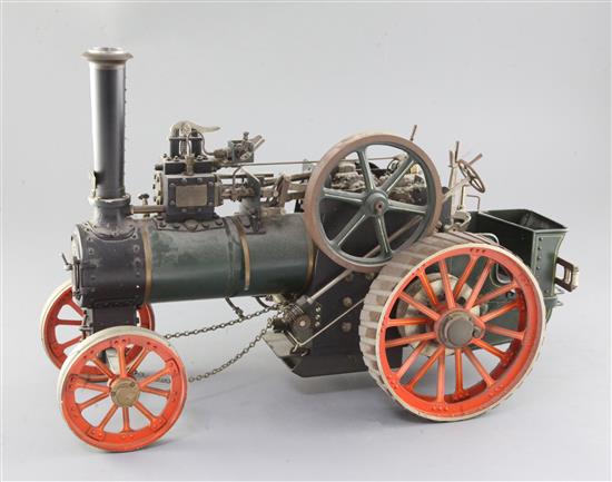 A scratchbuilt working model of a traction engine, E J W 973, 17.5in.